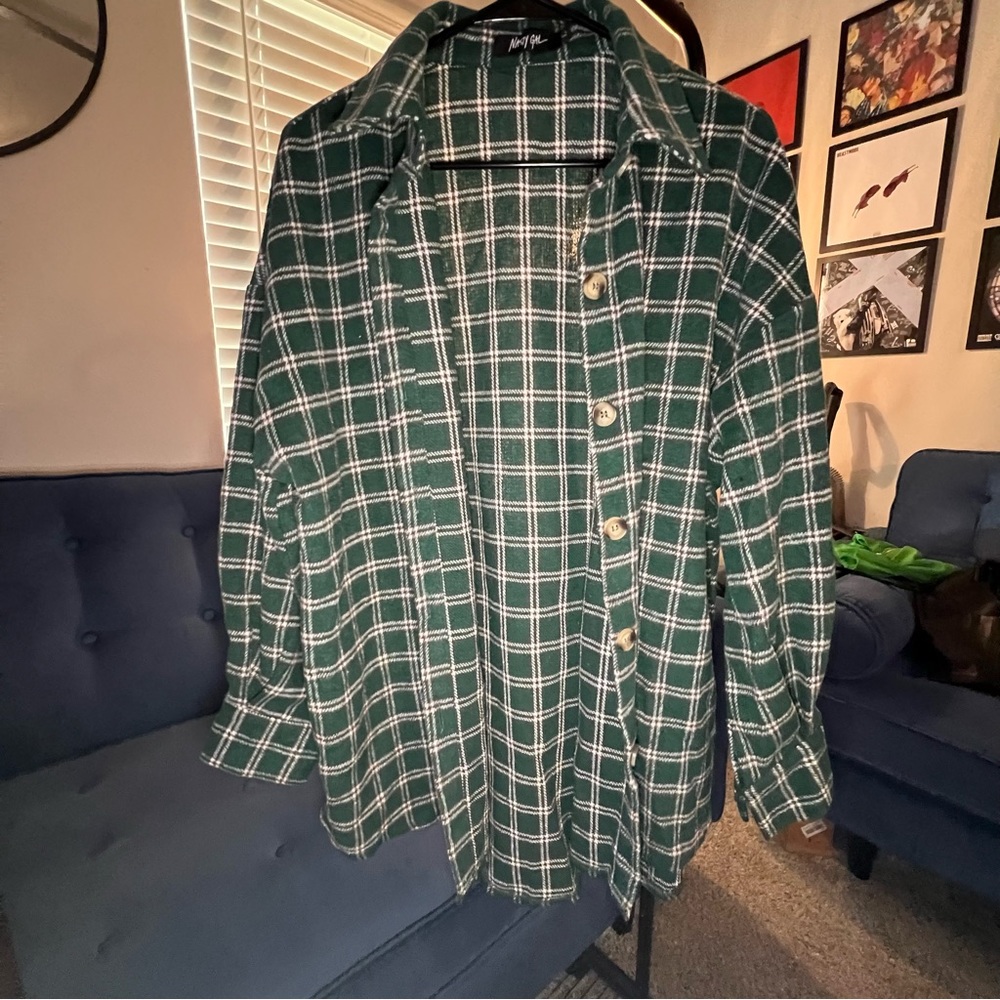 Green Plaid Shacket